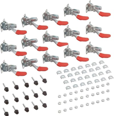 Kniehefboomspanner - Snelspanner Klem - Werkstuk Vastzetten - 27 kg Capaciteit - 15 Stuks - Zilver
