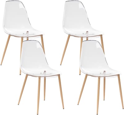 TAKILMA - Set van 4 stoelen - Transparant - Synthetisch materiaal