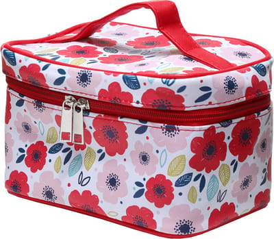 Klaprozen - Rondrits Make Up Tas - toilettas - met handvat 19x12,5x12cm