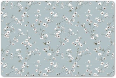 Placemats 45x30 cm - Placemat kunststof - 1 stuk - Klassiek - Bloemen - Blauw - Borden onderleggers - Decoratie voor op tafel - Keuken tafeldecoratie accessoires - Vinyl onderlegger - Tafelversiering