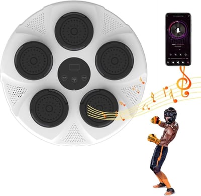 Muziek Boksmachine - Wand Boksdoel - Thuis Training - Slimme Bluetooth Connectie - Wandmontage - Wit