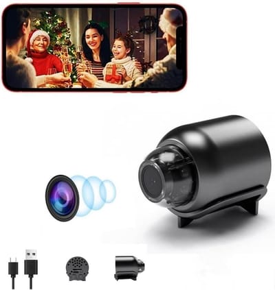 Mini Spy Camera - Verborgen Camera - Thuis Beveiligen - 1080P HD Nachtzicht - 140 Graden Kijkhoek - Zwart