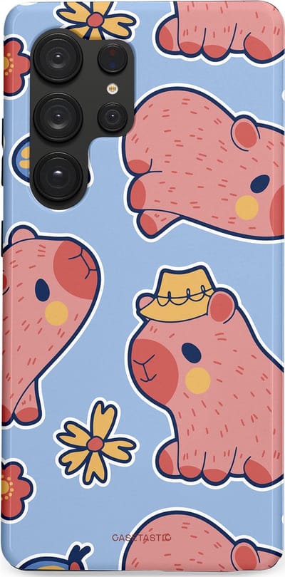 Casetastic Hoesje Geschikt voor Samsung S25 Ultra - Stijlvolle Beschermende Duo-layer Case - Capibara geluk