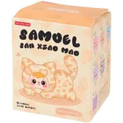 Xingbang Yuan Samuel Miaou Miaou Moment Boîte Aveugle Mignonne Poupée Peluche Pendentif Tendance Visage Vinyle Jouet de Collection Pour Filles Cadeau beige