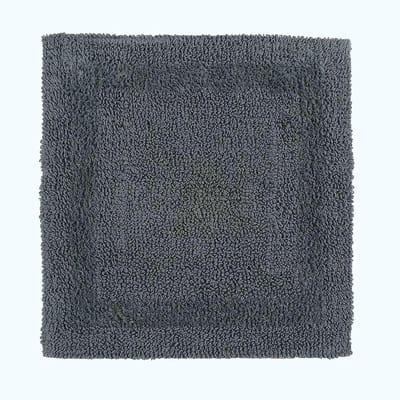 Badmat extra zacht 100% katoen, omkeerbare badmatten antislip, wasbaar, super absorberend, sneldrogend, grijs badkamertapijt, 50 x 50 cm vierkant, kleine badmat