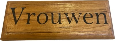 Teak Naambordje 12 x 4,5 cm - Vrouwen