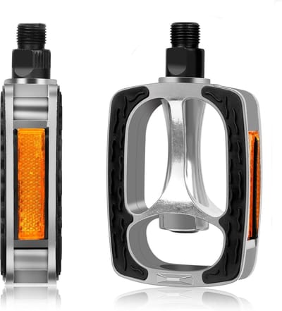 Bicycle Pedals - Mountain Bike Pedals - Non-Slip Aluminium - Foldable with Reflective Stripes - Classic and Rustproof - for Pedelec - MTB - Road Bike