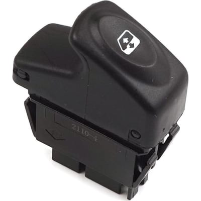 BDP853 Interrupteur de lève-vitre électrique Commande simple Bouton poussoir 6 broches Couleur noire pour Renault Kangoo Scenic Megane Logan MK1 Clio Scenic MK2 7700838101