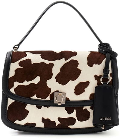GUESS Leren schoudertas handtas Audrey Convertible Xbody Flap Cow veelkleurig