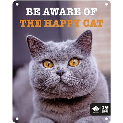 I Love Happy Cats - Anneleen Bru - I Love Happy Cats Bord 'be Aware' 20x25cm Meerkleurig - 174201