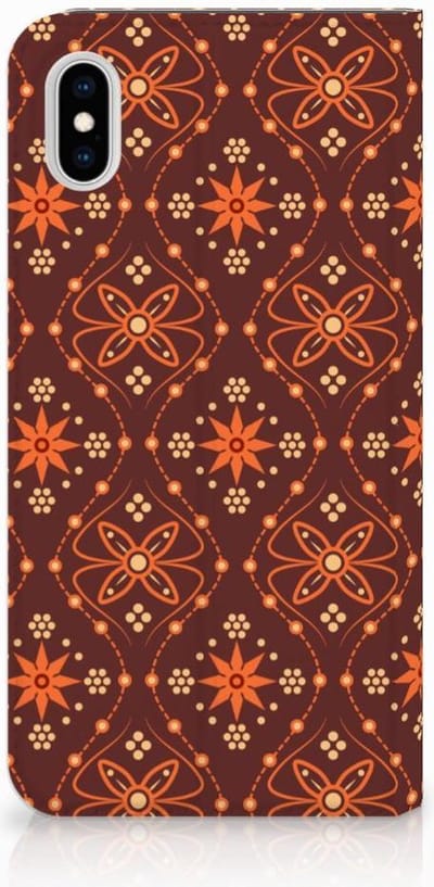 Apple iPhone Xs Max Hoesje met Magneet Batik Brown