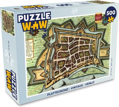 Puzzel Plattegrond - Vintage - Venlo - Legpuzzel - Puzzel 500 stukjes - Stadskaart
