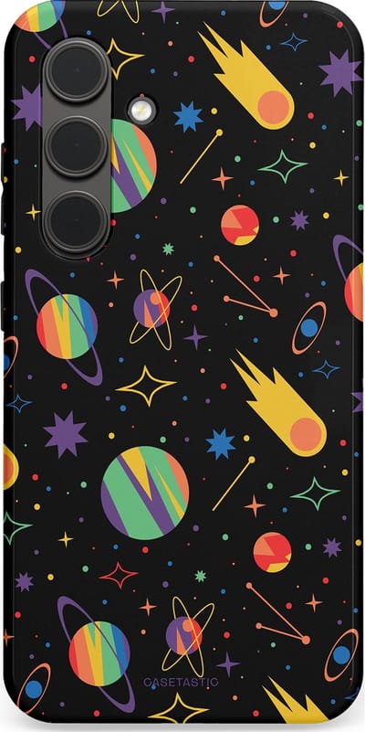 Casetastic Hoesje Geschikt voor Samsung S24 - Stijlvolle Beschermende Duo-layer Case - Planeten en meteoren