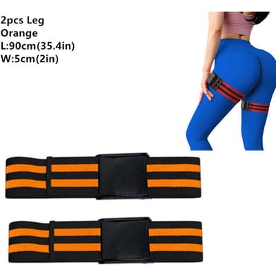 Training BFR Occlusie Banden Bodybuilding Gewichtheffen Arm Been Spiergroei Bloedstroom Beperkingsbanden Fitness Fitnessapparatuur 2pcs LegOrange