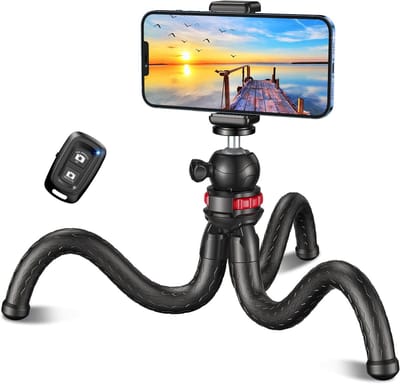 Flexibele Mini Tripod voor Smartphone en Camera met 360° Rotatie en Bluetooth Afstandsbediening, Ideaal voor Vloggen en Foto's maken