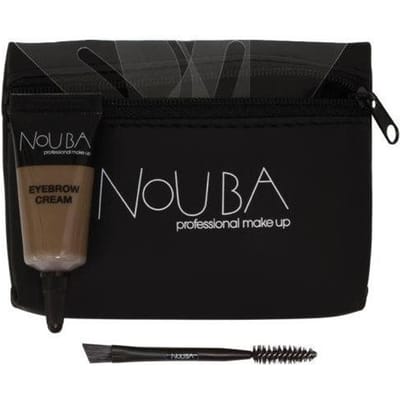 10 Jeux Nouba: Nouba, Brosse à sourcils + Nouba, Gel à sourcils, 7 ml + Pochette de maquillage textile, Noire