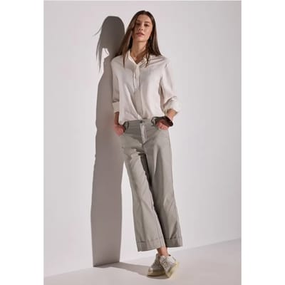 Twill broek met rechte pijpen