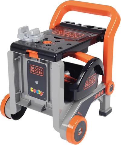 3-in-1 multifunctionele werkbank voor kinderen - kleine werkbank, mobiele trolley en kruiwagen met gereedschap