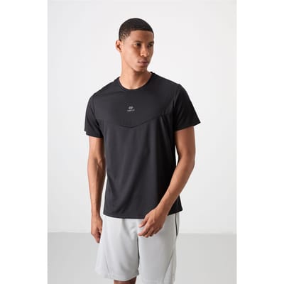 Heren Effen Polyester Ronde Hals T-shirt