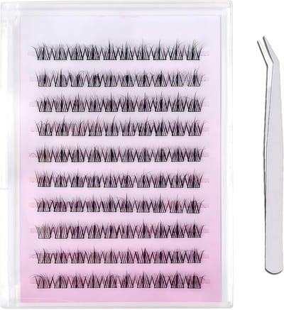 Self Adhesive Eyelashes with Tweezers - 10 Rows Soft Wispy False Eyelashes - DIY Natural 60D Flare Extensions Kit zonder Lijm Nodig