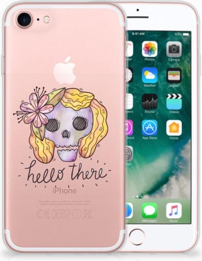 Silicone Back Case iPhone SE 2022 | SE 2020 | 8 | 7 Boho Skull