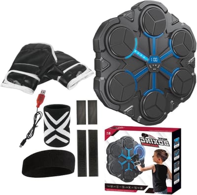 Muziek Bokstrainer - Boksmuur Trainer - Thuis Fitness - Slimme Muziek Synchronisatie - 34 x 315 x 4 cm - Zwart
