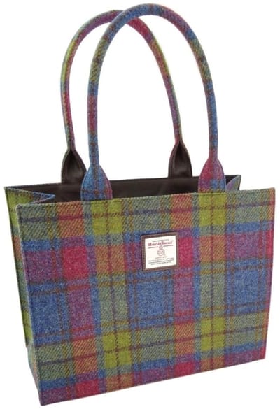 Tas Harris Tweed Shopper Glencoe Multi Colour Tartan - 36x49x16 - Glen Appin of Scotland
