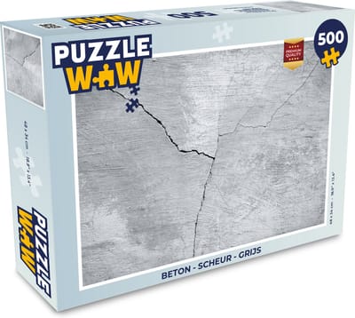 Puzzel Beton - Scheur - Grijs - Legpuzzel - Puzzel 500 stukjes