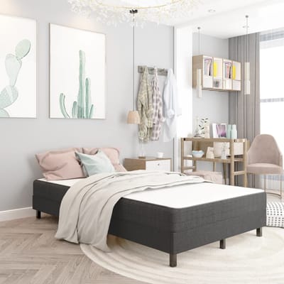 vidaXL - Boxspringframe - stof - grijs - 120x200 - cm