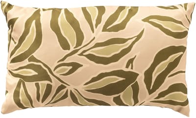 ELARA - kussenhoes outdoor 30x50 cm - bladmotief - Semolina - beige, groen
