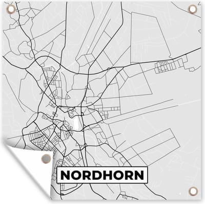 Tuin poster Duitsland - Stadskaart - Plattegrond - Nordhorn - Kaart - 200x200 cm - Tuindoek