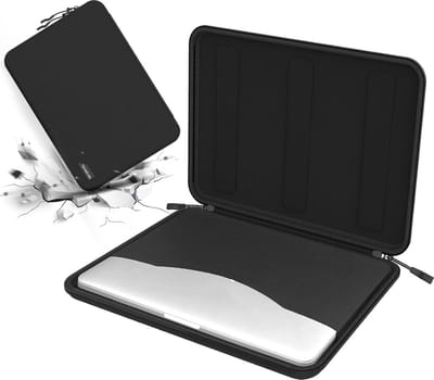 Harde Laptoptas - Beschermhoes Laptop - Veilig Transport - Waterafstotend Nylon - 38 x 27.5 cm - Zwart