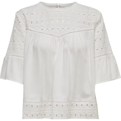 ONLY - Maat 36 - ONLIRINA EMB ANGLAISE DNM TOP NOOS Dames Top Wit