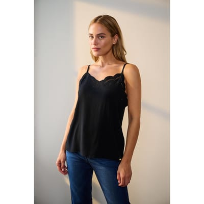POM Amsterdam Top - Emmi Black Maat: 34 | Mouwloze Tops Outlet | Dames | Zwart