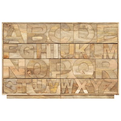 vidaXL - Alfabetkast - met - 6 - lades - 120x35x79 - cm - massief - mangohout