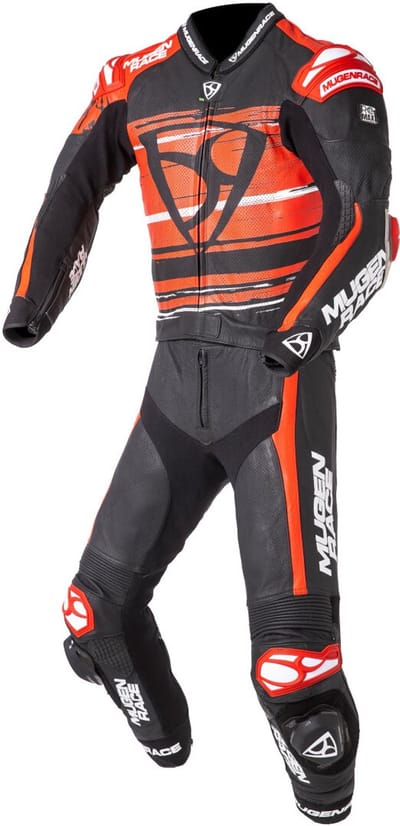 MUGENRACE RC-Max Due Zwart Wit Rood Geperforeerd 2-Delig Motorpak - Racepak