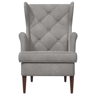 vidaXL - Fauteuil - Lichtgrijs - Fluweel