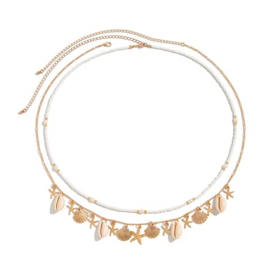 Belly Chain - Buikketting Boho Shells | 70 + 20 cm | Bijoux/Schelpen | Goudkleurig | Fashion Favorite