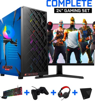 ScreenON - Complete Fortnite Gaming PC Set - X12899 - V1 ( Game PC X12899 + 24 Inch Monitor + Toetsenbord + Muis + Controller )