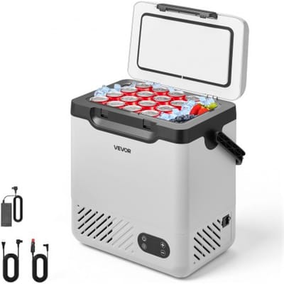 VEVOR Compressor Koelbox 12 L, Elektrische Autokoelkast met Handvat, -20 °C tot 20 °C, 12/24 V DC en 100-240 V AC, Draagbare Koelbox voor Kamperen, Reizen, Vrachtwagen, Camper en Boot