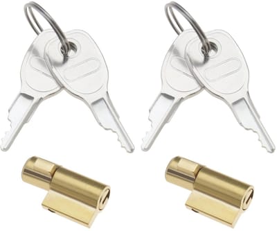 JHUBERS- Koppelingsslot - 2 x Cilindersloten - 4 x Sleutels - Koper - Geschikt voor 50 mm Koppelingen - Duurzaam en Stevig - Aanhangwagenslot