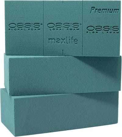 Premium insteekschuim voor bloemen met MaxLife-impregnering - 3-4 dagen vers, 23 x 11 x 7,5 cm, 3 stuks