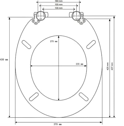 Toiletbril met automatische neerlaatfunctie - MDF-kern - toiletbril met houtnerfpatroon - softclose-scharnier - Decor - 3-zijdige Print