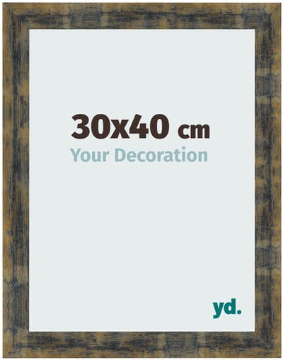 Your Decoration - Fotolijst 30x40 cm - MDF - Blauw Goud Gemeleerd - Pisa