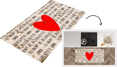 Keukenloper - Loper keuken - Liefste oma - Moederdag - Oma - Retro - Cadeau - 120x60 cm - Keukenloper vinyl