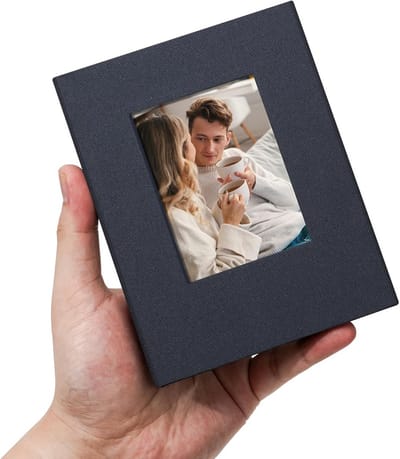Fotoalbum groot, insteekalbum, 10 x 15 cm, 24 vakken, groot fotoalbum met venster, fotoboek om zelf vorm te geven, voor bruiloft, baby en reizen, Lichtgroen