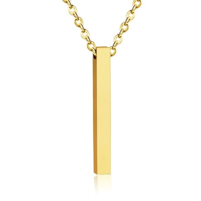 Planet Pink - Ketting staafje bedel goud - Stainless Steel - Roestvrij Staal rvs - Waterproof