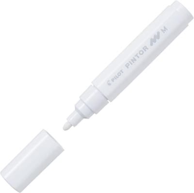 Pilot Pintor Witte Verfstift - Medium marker met 1,4mm schrijfbreedte - Inkt op waterbasis - Dekt op elk oppervlak, zelfs de donkerste - Teken, kleur, versier, markeer, schrijf, kalligrafeer…