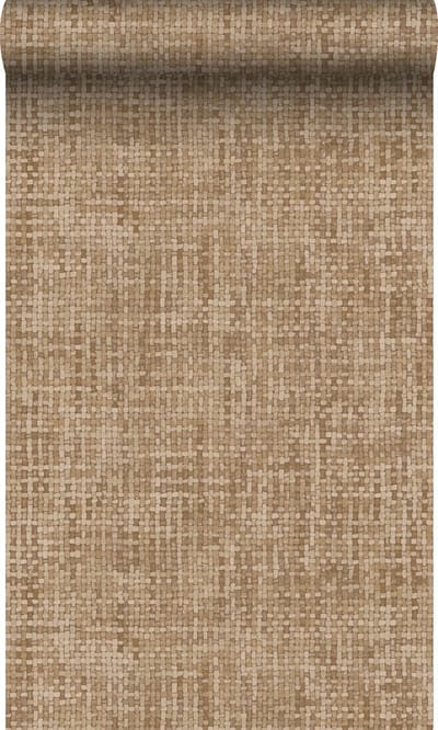 Origin Wallcoverings behang geweven linnenstructuur beige bruin - 50 x 900 cm - 348049