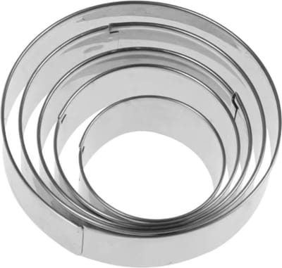 Uitsteekvormen set - 5 Cirkels - 3 tot 7CM - Ronde vormen voor uitsteken Koekjesdeeg, Fondant, Klei etc. RVS